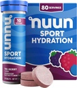 Nuun Sport Tablets con magnesio, calcio, potasio, cloro e sodio, Gluten Free & Vegan, Tri-Berry, 8 Pack (80 porcións totais)
