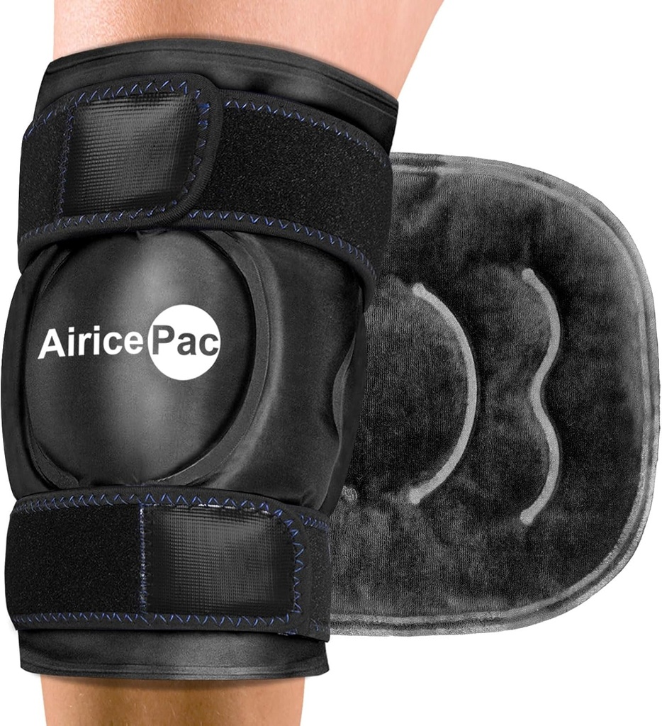 Ice Pack for Knee Pain Relief, Reusable Gel Ice Wrap for Injuries, Swelling, Knee Replacement Surgery, Cold Compress Therapy for Arthritis, Meniscus Tear and ACL, Black