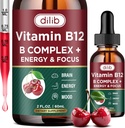 Vitamin B12 Kompleksi 5000 mcg | Vegan B12 Liquid Drops Sublingual Supplement / Metilcobalamin w/Folate, Biotin, Vitamin C, B3, B5, B6, & B8 Uzun Son Enerji və Sağlam Metabolizm üçün, 2 fl. oz.