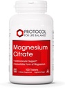 ProTOCOL for Life Balance Magnesium Citrate 400 מ"ג - תמיכה בריאות הלב ועצמות - תוסף דיאטני זמינות - טבעוני, כשר והאלל - 100 Tabs