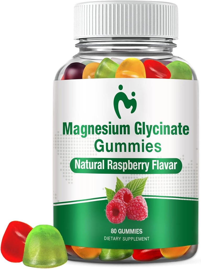 Magnesio Glycinate Gummies helduentzat eta haurrentzat, 1 Packs Calm Magnesium Gummies for Sleep, Magnesium Malate chewable 400mg, Stress & Muscle Relief, Magnesium Potassium Supplement