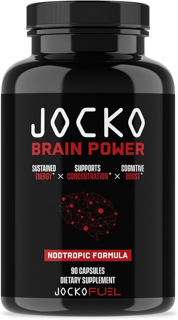 Jocko Fuel Brain Power - Integratori Dietetici Nootropici per Memoria & Focus wiht L Theanine, L Carnitina- Energy & Focus Supplement (90 capsule)