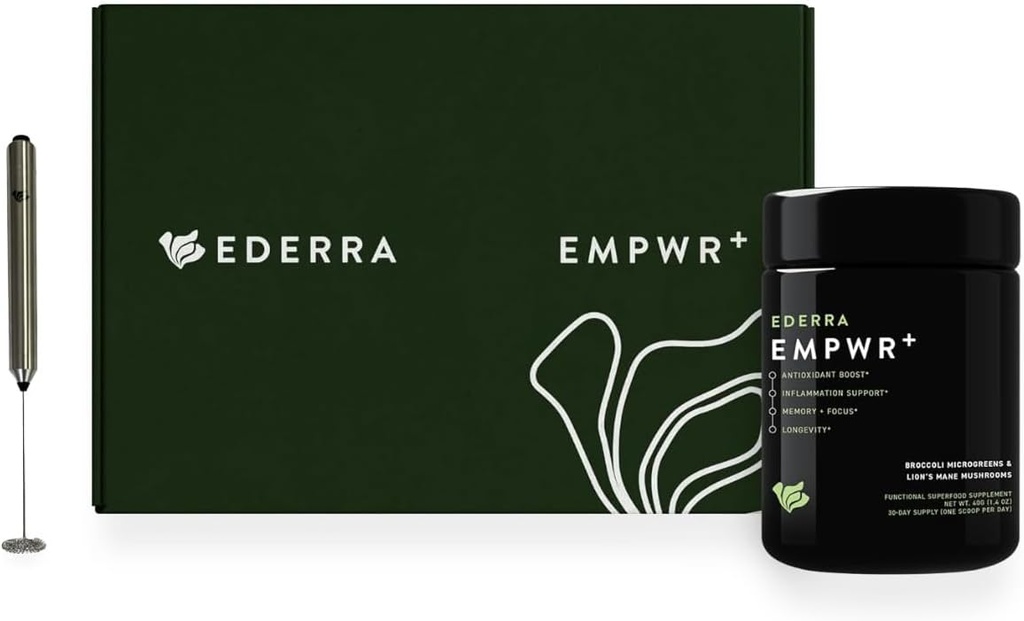 EMPWR + | Premium Broccoli Microgreens and Lion's Mane Mushrooms Supplement | with Sulforaphane for Enhanced Longevity | Поддерживает когнитивное здоровье, память, фокус
