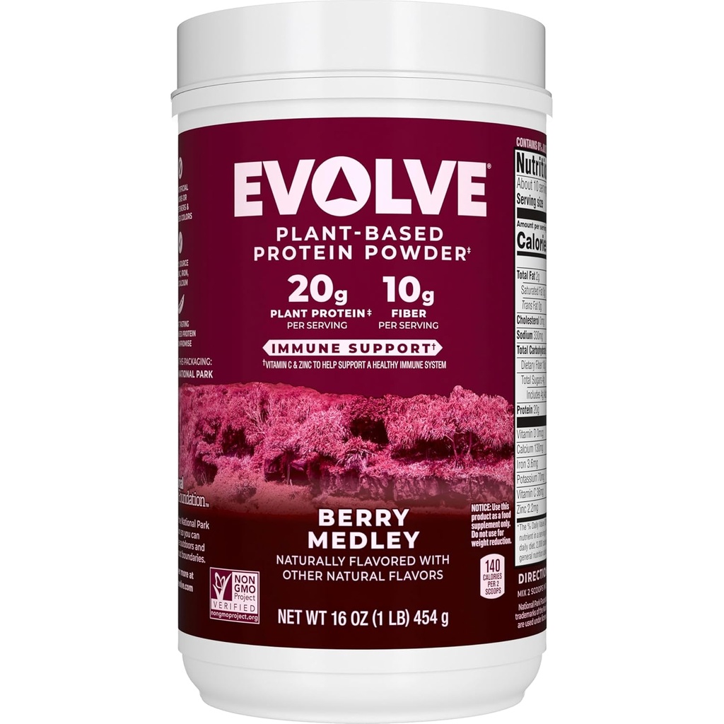Evolve proteinpulver, Berry Medley, 20g protein, 1 pund