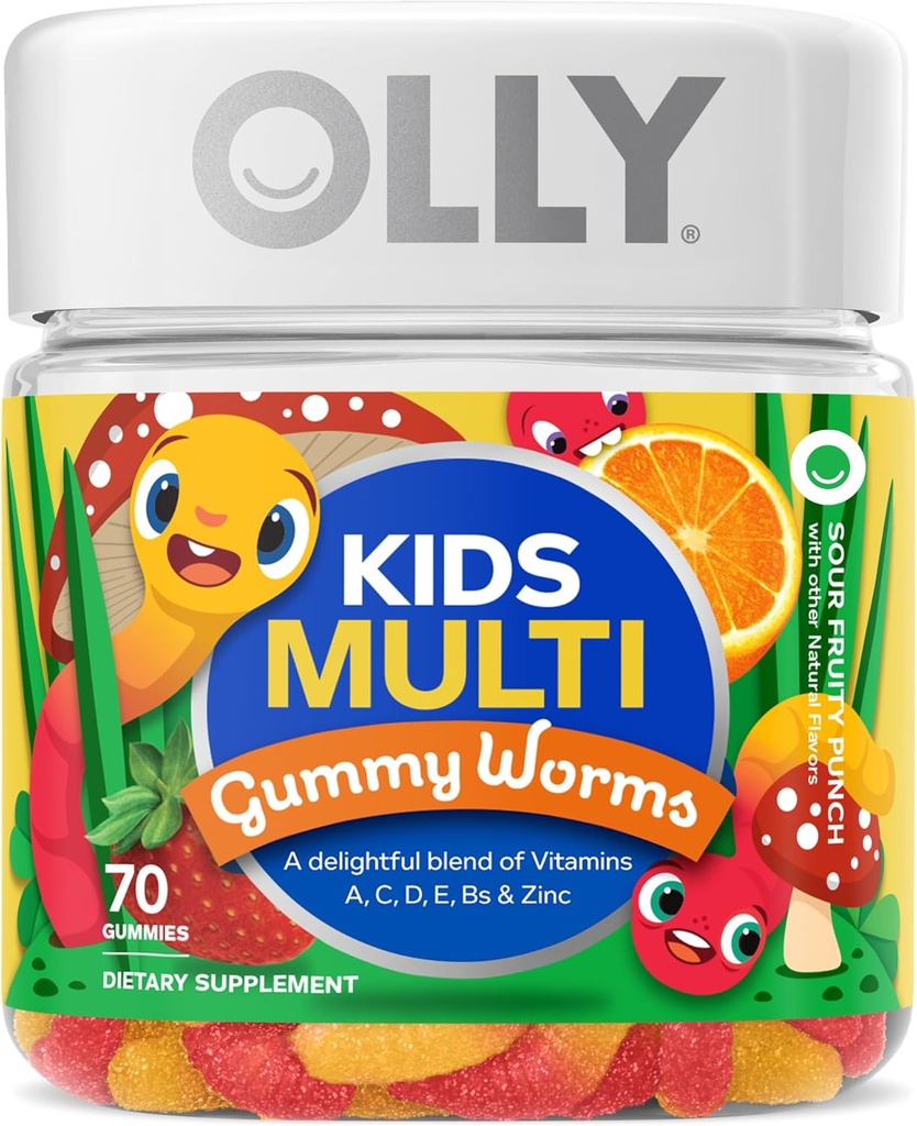 OLLY deti spánok a multivitamín Gummy, melatonín a vitamíny A-E, Bs, zinok, 50 počet spánok a 70 počet Multivitamín