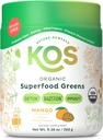 KOS Organic Superfolod Green Powder - Gut Salut de Prebiòtic Fiber, Supergres i Adaptogens - UDA Certified Orlandic, fet en una instal·lació GMP Certificada - 28 Servings Mango