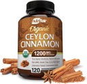 NutriFlair Organic Ceylon Cinnamon Supplement 1200mg, 120 капсул - USDA Certified - Non-GMO, Gluten Free Powder, Antioxidant Pills