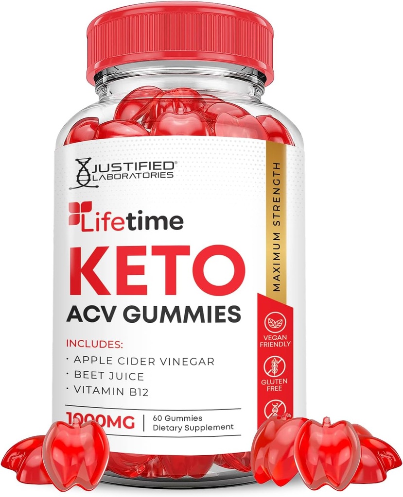 Življenjska doba Keto ACV Gummies Napredna Formula 1000MG Življenjska doba Keto Gummies Apple Cider Viner Oblikovan z Granatni beet Juice v prahu B12 Vegan Non GSO 60 Gummys
