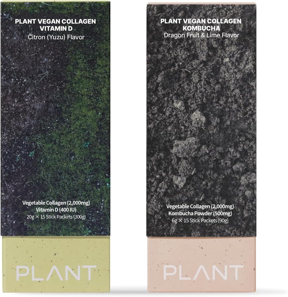 PLANT Vegan Collagen Kombucha + Collagen Jelly D-vitamin probiotikumok