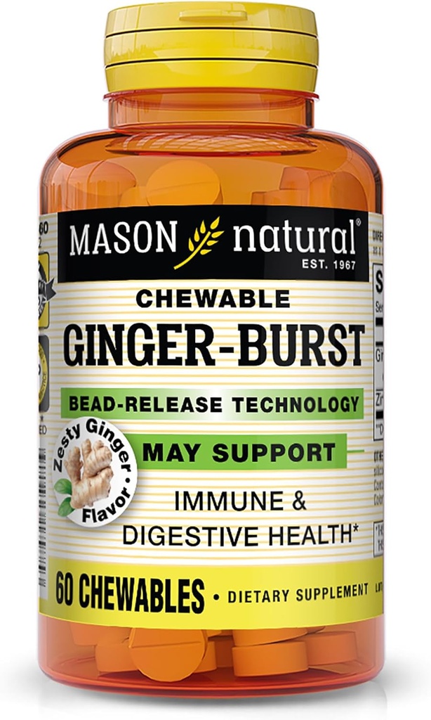 Mason Natural Ginger- Burst, 60 Count