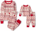 The Children's Place Baby Group 1-Family Matching, Sets de pyjama de Noël, coton, Fairsile-Rouge