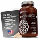 OmniBiotics Zinc Picolinate 30mg Supplement – High Absorption Zinc for Immune System, Healthy Skin, and Energy Support – 180 Vegan Capsules