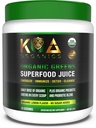 Poudre de jus de fruits verts Superfood - USDA Bio Super Greens Poudre avec spiruline, Chlorella, Matcha, Grasse de blé, enzymes et probiotiques digestifs - Saveur de citron -30 ServQ