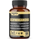 Ashwagandha Extract Capsules 7 Herbal Ingredients 8050 mg - Blended Fenugreek, Maca, Turmeric, Rhodiola, Ginger & Black Pepper - Sleep, Spirit, Immune & Energy Support - 5-Month Supply