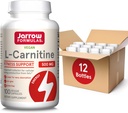 Jerry Formulės L- Carnitine 500 mg - 100 Veggie Licaps - Svarbus kofaktorius energijos gamybos (ATP) iš riebalų - Dieta Priedas - Vegan - Iki 100 Servings, Paketas iš 12