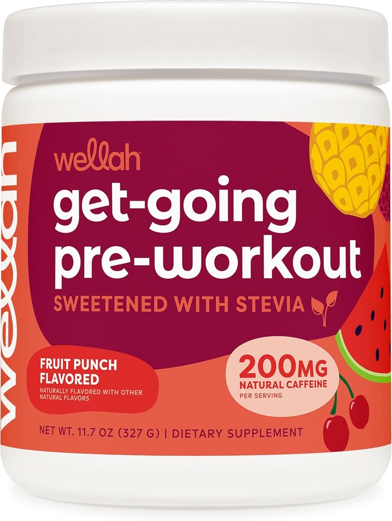 Wellah Get-Going Pre-Workout 음료 혼합 (Fruit Punch flavored, 30 서빙)