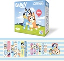 Bluey Kids Bandages, 3 tamaina ezberdin 100 CT | Wear Like Stickers, Flexible Adhesive Bandages for Minor Cuts, Scrapes, and Burns. Opari-ideia bikaina eta gauza sortatzailea