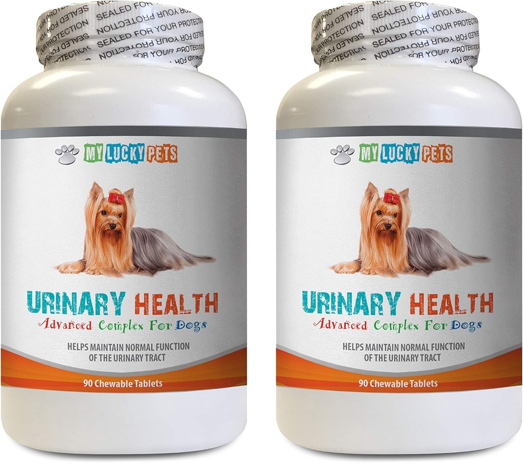 Perro Bladder Pills - Dog Urinary Health Formula - Axuda con Incontinencia e Bladder cuestións - Inmune Boost - Saúde urinaria - 2 botellas (180 Treats)