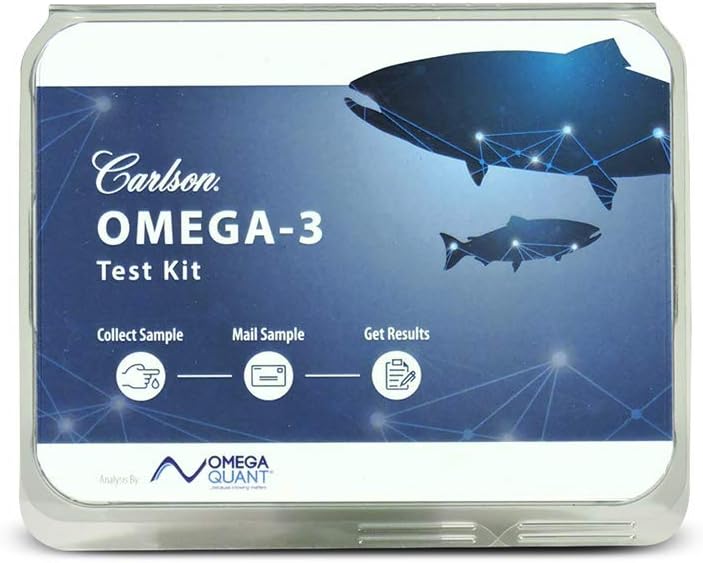 Carlson Omega-3 Test Kit, Omega-3 Index Home Test Kit, Ölçülər EPA & DHA Levels, 1 Kit