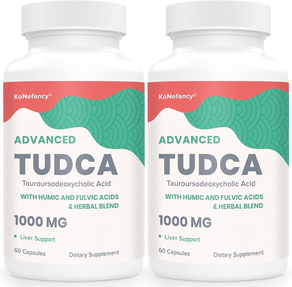 Suplementos de fígado TUDCA 1000 mg-Bile Salts para Liver Cleanse Detox-Milk Thistle Blend con ácido fúvico e húmico para fígado, saúdeDigestiva, 120 cápsulas Vegan