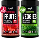 Fruit en groenten supplement - High Fiber Supplement for Immunity, Gut & Energy - Super Reds & Super Greens Supplements with Marshmallow Root - 240 Reds and Super Greens Powder Superfood Capsules