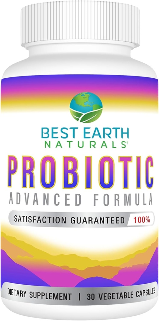 Bästa Earth Naturals Probiotics Avancerad Formel för kvinnor och män med 5,75 miljarder CFU - 30 kapslar (30 dagars leverans)