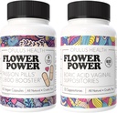 Virág Power - Passion Pills Libido Booster & Boric Acid Supostaries - All- Natural Feminine Care Bundle a fokozott libidó, Odor Control, és kiegyensúlyozott vaginal Health - 60 Vegan Capsules, 600mg - Ma