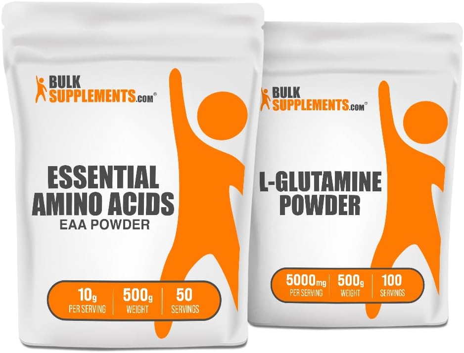 BulkSuppplements EAA Powder 500g + L-Glutamin 500g Bundle