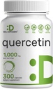 Quercetin 1,000mg Per Serving, 300 Kapsle - Zdravé doplňky imunitní podpory, Vysoce biodostupné Flavonoidy, Přírodní antioxidant - Non- GMO, Soy Free, No Gluten