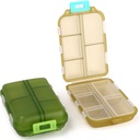 2PCS Sweet Pill Organer, Travel Pill Box, Small Pill Caseer Container, מארגנת תרופות עבור פורזה, עם 10 השוואת תרופות שונות