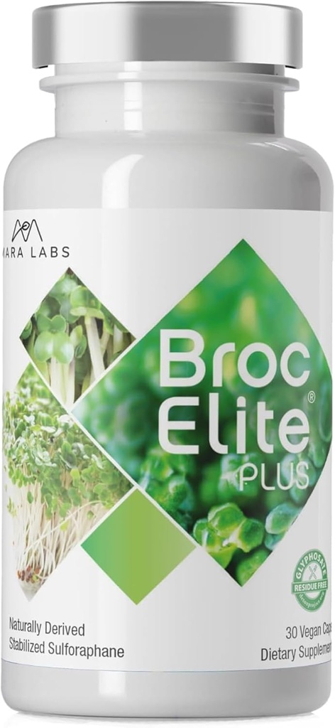 Mara Labs Broc Elite Plus | Broccoli Supplement w/stabiliseeritud Sulforaphane Extract | Zero Glüfosaadi jääk | 30 taimset kapslit