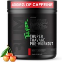 RAW Thuper Thavage pré-treino em pó - High-Stim Pré-treino com Creatine, Beta Alanine, L-Citrulina & Cafeína - Chris Bumstead Gym & Fitness Supplement para homens e mulheres - Cereja branca