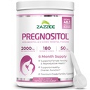 Zazzee PREGNOSITOL Powder, 6 Month Supply, Myo-Inositol and D-Chiro-Inositol 40:1 Fertility Blend, Free Scoop for Exact Dosage, Premium Balanced Formula, 180 Servings, Vegan, All-Natural and Non-GMO