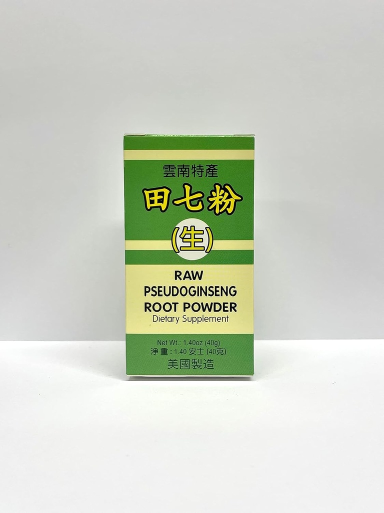 Raw Pseudoginseng Root Powder Bylinné doplnky Pomoc pre podporu zdravého kardiovaskulárneho systému 1.4oz Vyrobené v USA