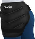 REVIX Extra Large Hip Ice Pack Wrap After Surgery, Reusable Gel Cold Pack for Hip Replacement Recovery, Sciatic Nerve, Cold Therapy Hip Flexor Compression Wrap, Black