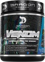 DRAGON PHARMA Venom Extreme Potency Pre-Workout, Laser Sharp Focus + Energia, Intense Performance, Todistetut ainesosat tehostettu Vasodilaatio & Endurance (40 tarjoilut, sininen vadelma)