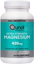 Qunol Magnesio Extra Strength 420mg, Vegetarian & Gluten Free, 240 cápsulas