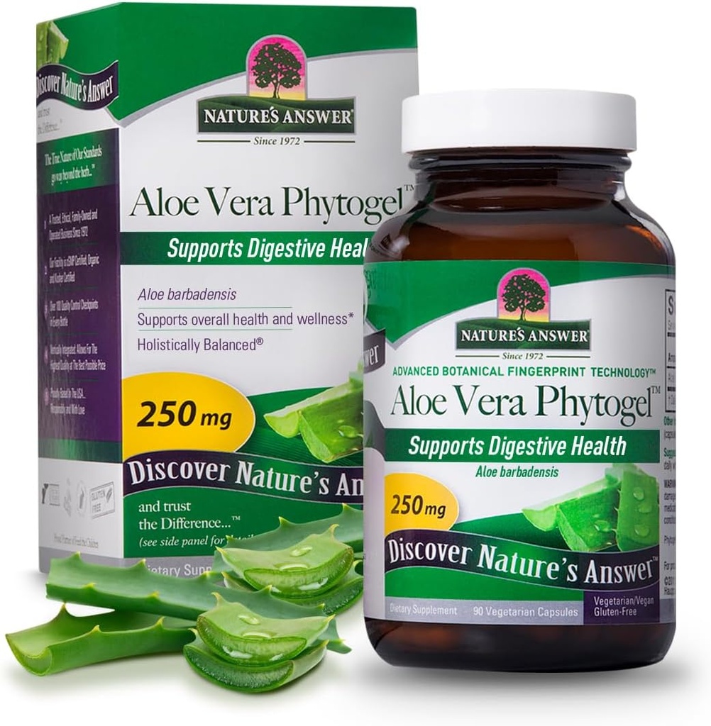 Die Aloe Vera Phytogel | unterstützt Verdauungsgesundheit | Vegan, Non-GMO | Veggie Kapseln 90Ct