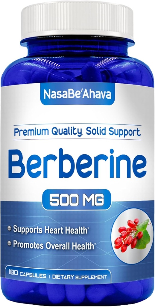 Easy Absorção Berberine Supplement 500mg Herbal GLP-1 Nutritional Support Supplement with Berberine 500mg Ajuda Suporte Estilo de vida saudável □ Made in The USA in cGMP Facilities (180 Day Supply)