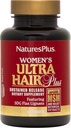 NaturesPlus Women's Ultra Hair Plus, Sustained Release - 60 tabletas - All-Natural Hair Growth Supplement - con Biotina - promove cabelo saudable, pel e unhas - Gluten-Free - 30 servizos