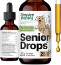 Forever Puppy Senior Dogs Drops - Complexo de apoio inmune e cerebro para cans anciáns de todas as razas e tamaños - Vitaminas e suplementos para mascotas máis vellas - suplementos de alimentos - 2 oz