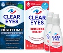 Pacote de Olhos claros À noite Restaurando os olhos gotas, Alívio noturno Dry Eye Drops, 0,5 Fl Oz + Olhos claros Redness Relief Eye Drops, 0,5 oz, Pacote duplo