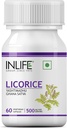 INDIFE Extrait de racine de réglisse (Yasthimadhu) Standardisé à > 20 % Supplément d'acide glycyrrhizinique, 500 mg - 60 Capsules végétariennes
