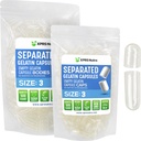 XPRS Nutra Gelatin Size 3 Separated Capsules - 500 Count Clear Empty Capsules Separated in Bags - Size 3 Gelatin Pillable Gel Caps for Do-It-Yourself Supplement Filling