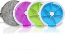 Pill Cases Weekly INVODA Pill Organizer 7 Day 3 Times Tibb Pill Seramik Push Button Rotate Pill Planlaşdırma 7 müqayisə (4pcs+Bag)