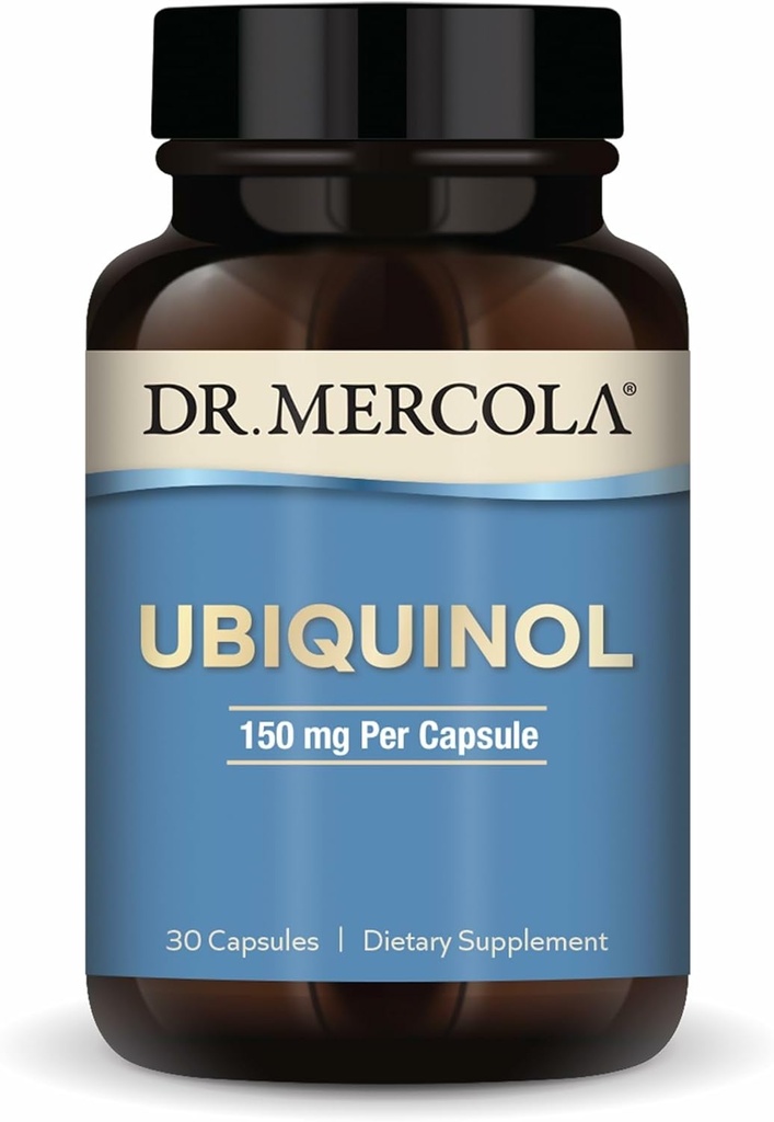 Dr. Mercola Ubichinol 150 mg, 30 Servisov (30 kapsúl), Dietary Supplement, Supports Energy Production, Non-GMO