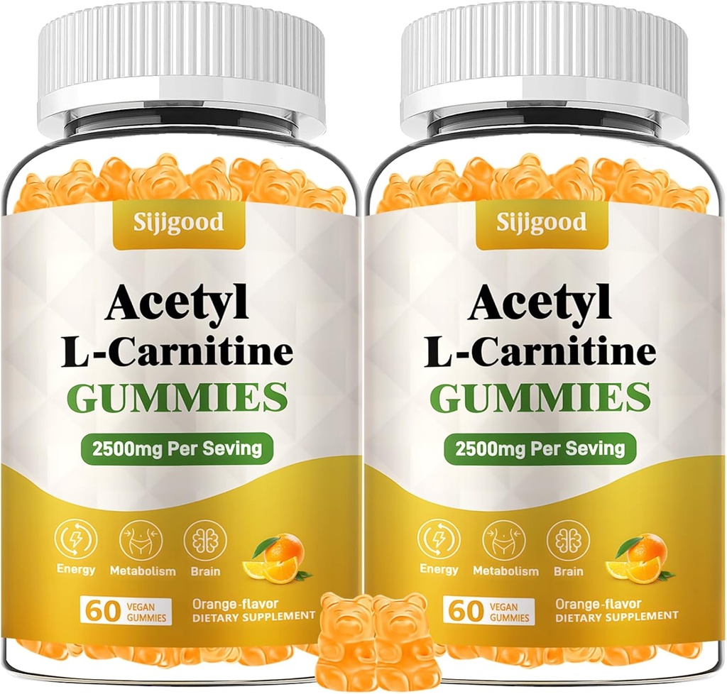 2 팩 Acetyl L 카르니틴 보충교재, Boost 에너지, Immunity, Vegan, 오렌지 풍미, 120 조사를 위한 자연적인 영양 보충교재