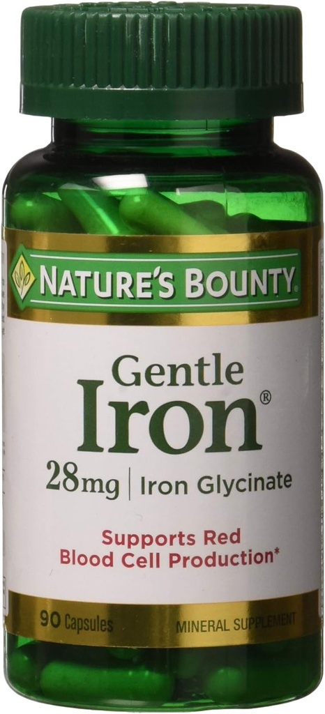 Nature Bounty doux Fer 28 mg 90 Capsules