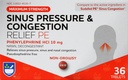 Rite Aid Sinus Pressure and Congestion Non-Drowsy Relief PE, 10mg - 36 tabletter Nasal Decongestant | Sinus Relief | Allergy Medication Non Drowsy | Allergy Relief | Sinus Pressure Relief