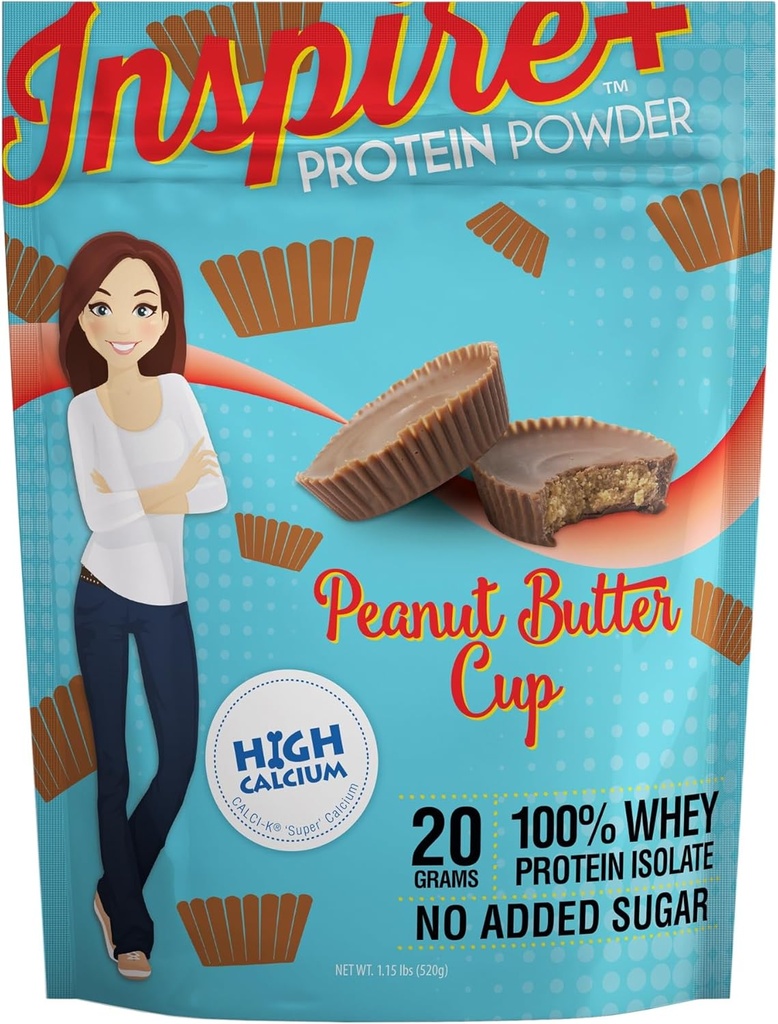 Baritric Eating Inspire Peanut Butter Cup 20g Whey Protein Isolate Powder with Calcium (20 Servis)